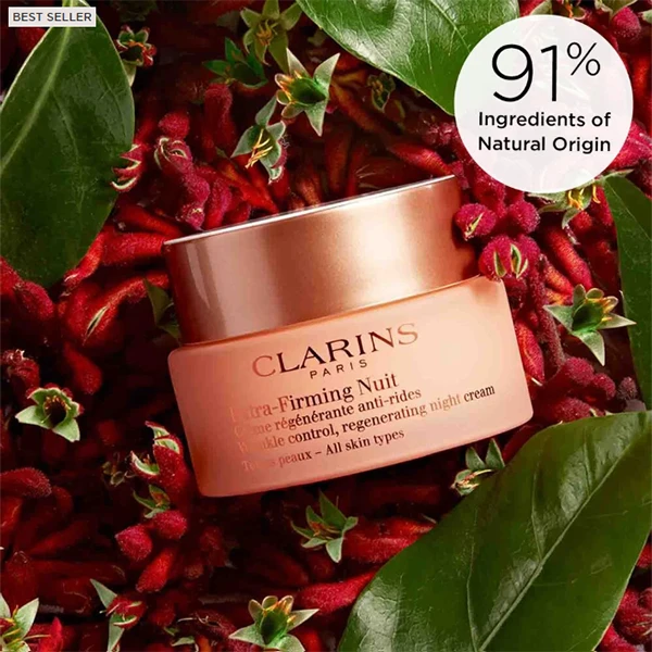 CLARINS Extra Firming Night Cream Anti Aging + Visibly Firming Moisturizer 2
